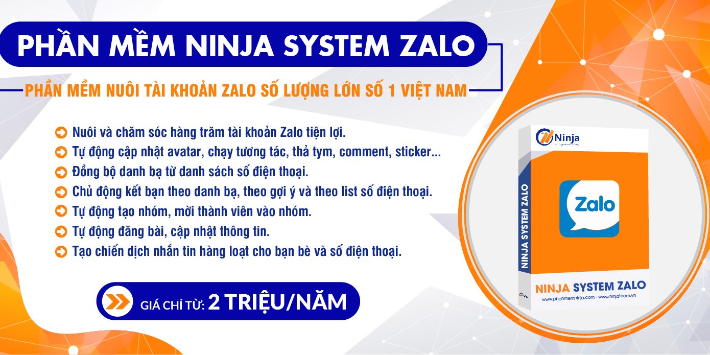 Phần mềm nuôi nick zalo số lượng lớn - Ninja System Zalo
