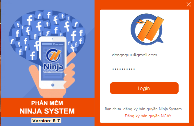 Hướng dẫn nhập nick Facebook vào phần mềm Ninja System