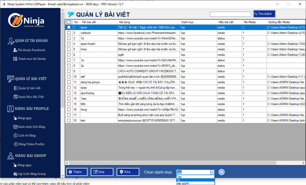 phần mềm quản lý bài viết 