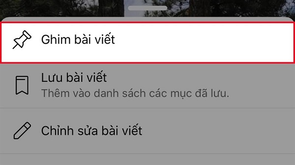 cách ghim bài viết trên facebook