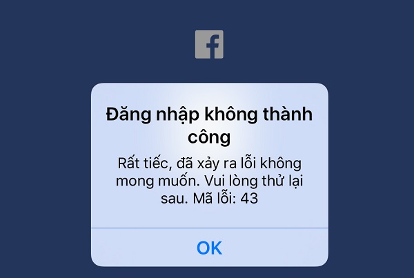 lỗi facebook không đăng nhập được