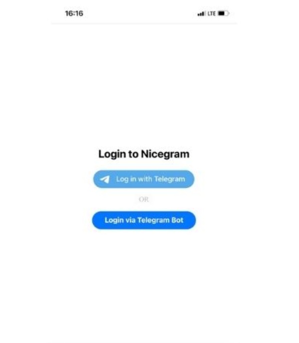 Bước 4: Truy cập đường link my.nicegram.app và ấn vào mục Login with Telegram