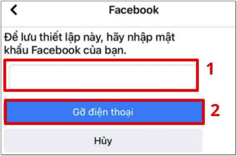 Click vào gỡ điện thoại