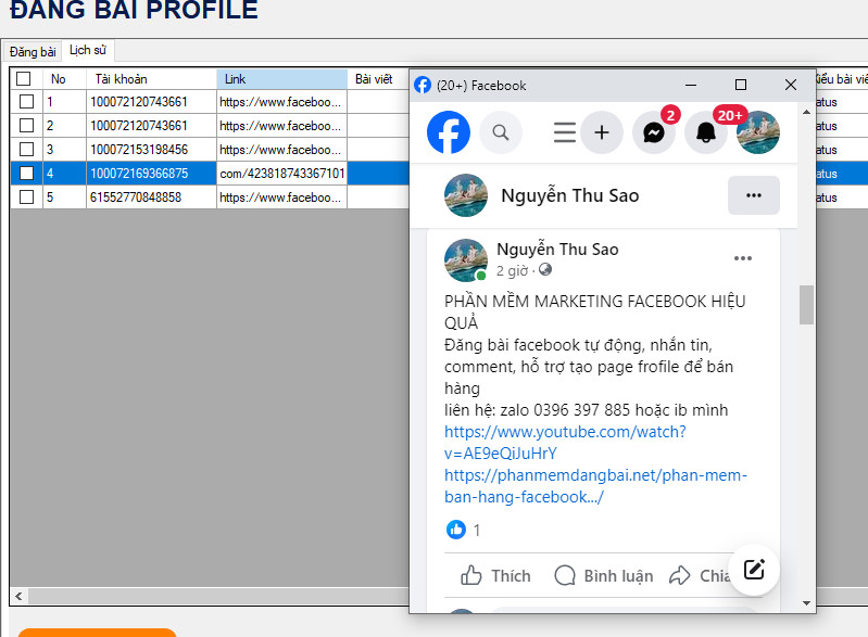 Quản lý bài viết profile facebook hiệu quả