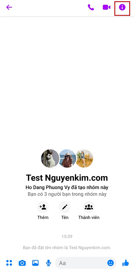 Đổi tên nhóm khi tạo nhóm trên fb messenger