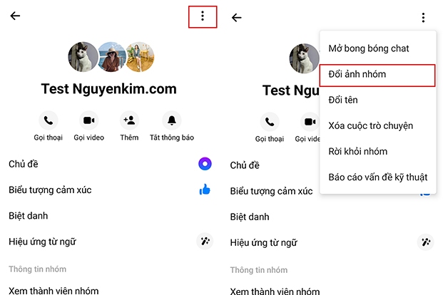 Thay đổi ảnh nhóm khi tạo nhóm trên fb messenger