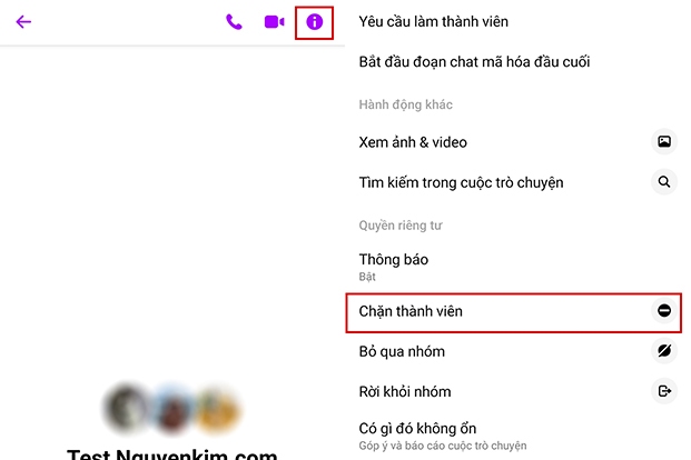 Chặn thành viên tham gia nhóm Messenger