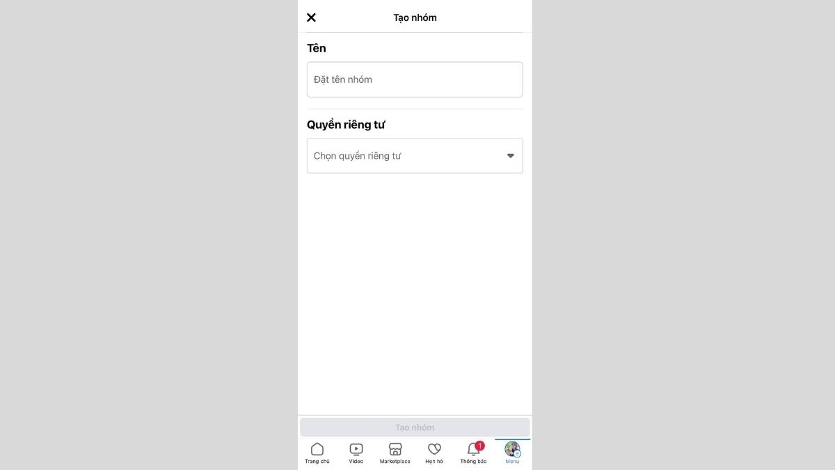 Nhấn quyền riêng tư